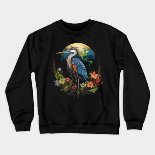 Heron Earth Day Crewneck Sweatshirt